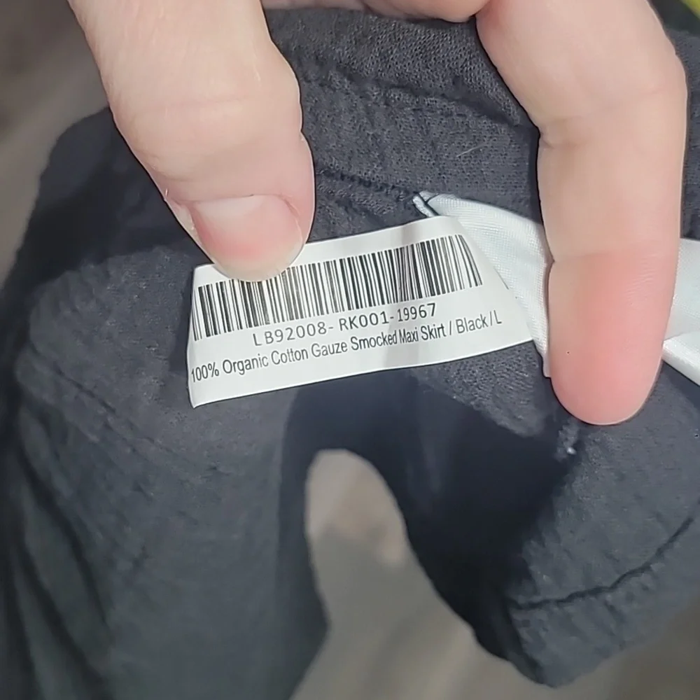 Quince Women's 100% Organic Cotton Gauze Smocked Maxi Skirt Size Large - Picture 6 of 6